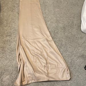 Tan silk trousers